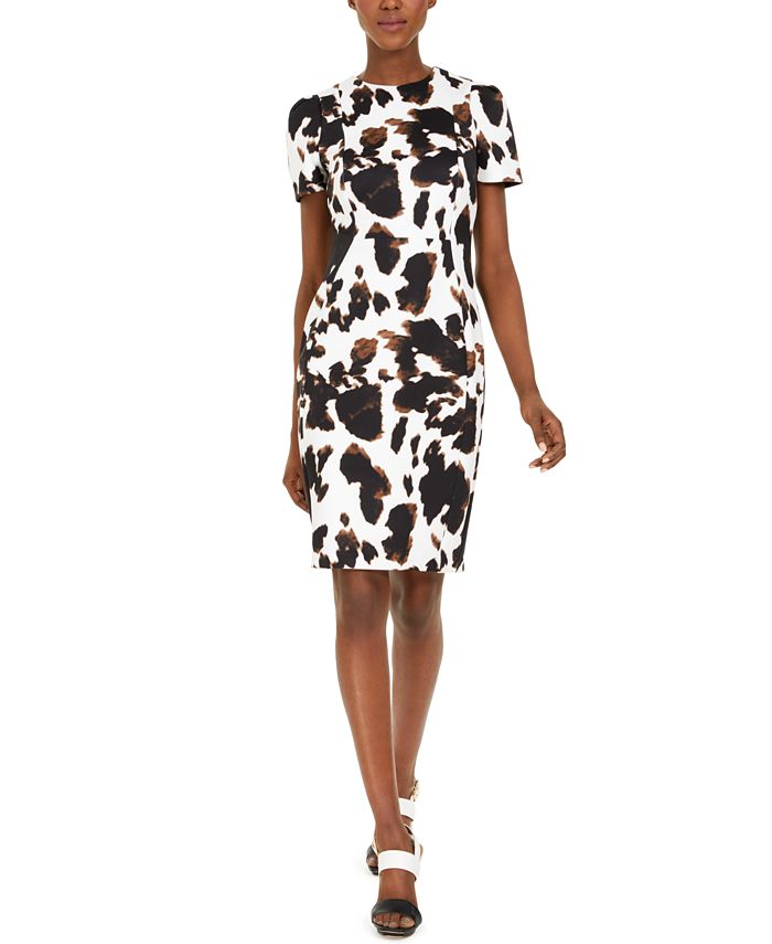 Calvin Klein Cow Print Sheath Dress Reviews Dresses Women Macy S