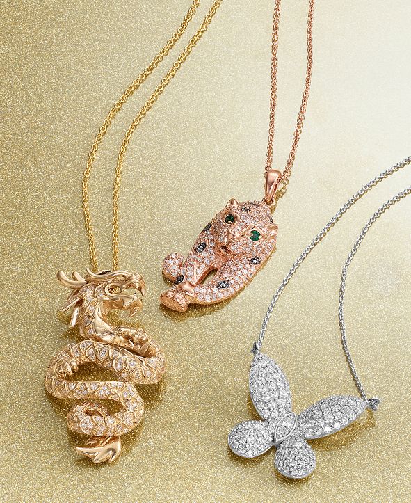 Diamond dragon necklace