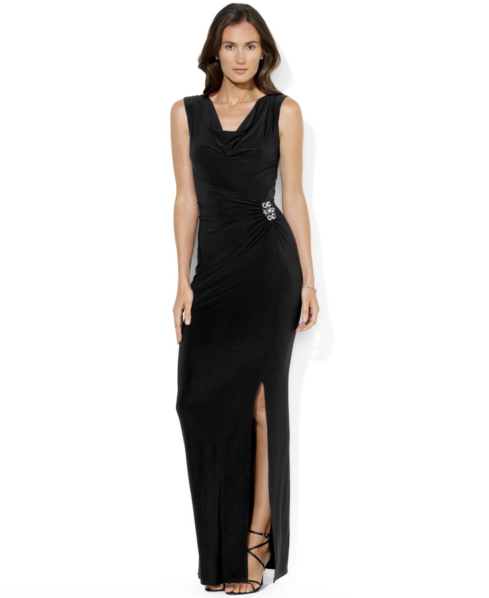 Lauren Ralph Lauren Petite Dress, Sleeveless Sequin Lace Gown   Dresses   Women