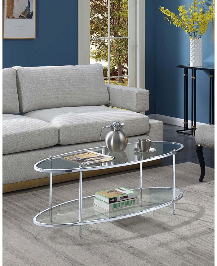 Convenience Concepts Royal Crest Oval Coffee Table ...