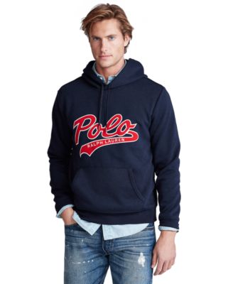 polo men's double knit hoodie