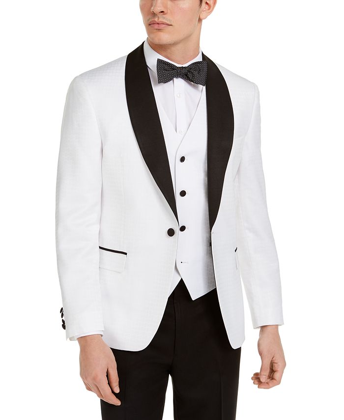 Alfani Men's Slim-Fit White Floral Medallion Jacket & Vest Separates ...