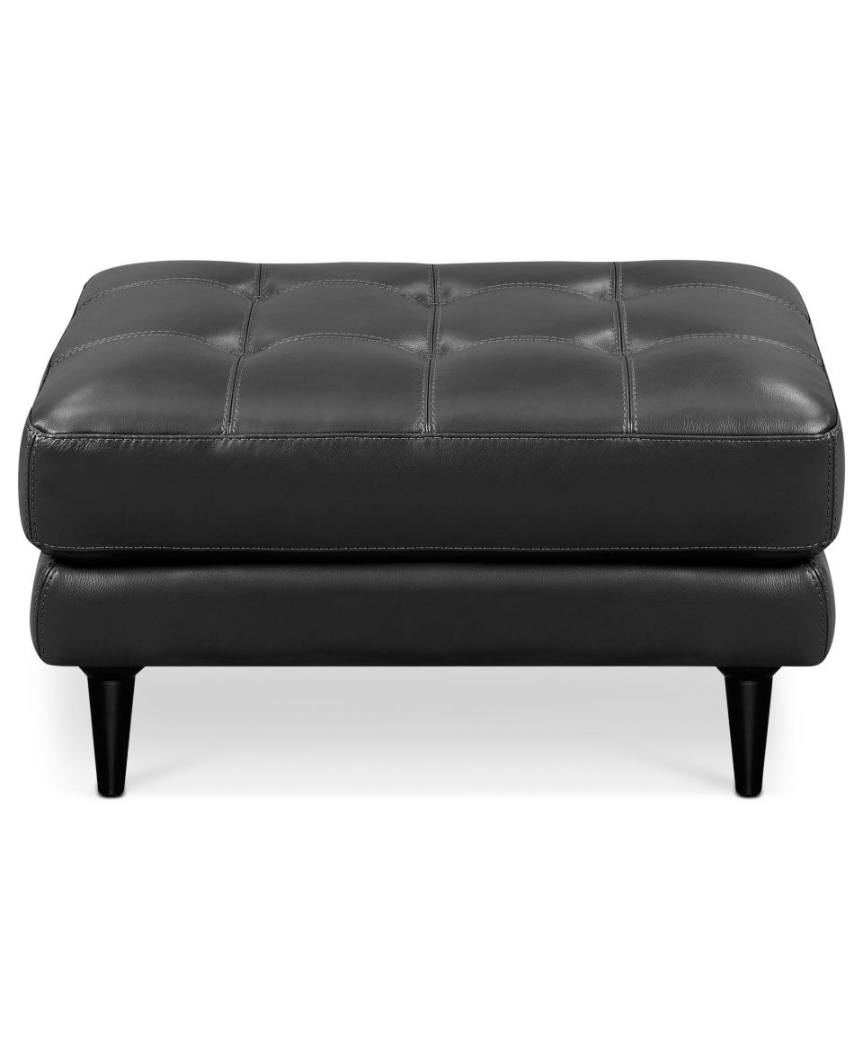 Franchesca Leather Ottoman, Storage 39D x 19H   Furniture