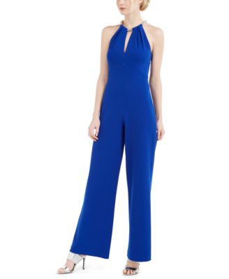 beaded halter jumpsuit