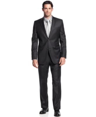 Donald J. Trump Suit, Black Stripe Trim Fit - Suits & Suit Separates ...