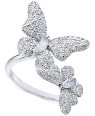 gucci silver butterfly ring