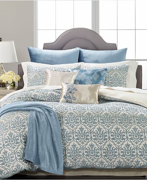 Martha Stewart Collection Closeout Pucker Damask 14 Pc Queen Comforter Set Created For Macys Reviews Bed In A Bag Bed Bath Macy S