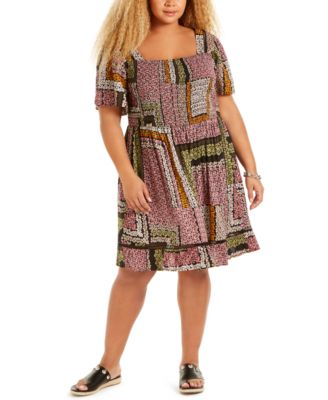 plus size fit and flare mini dress