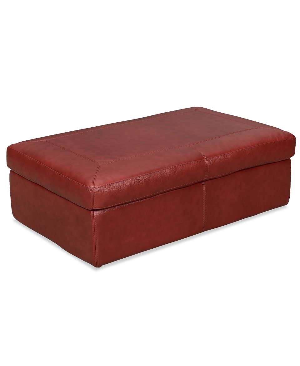 Marchella Leather Ottoman, Storage 46W x 28D x 17H   Furniture