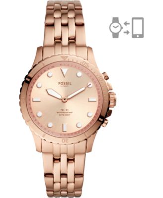 rose gold smartwatch fossil