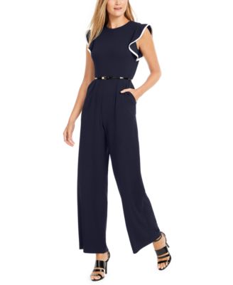 ruffle shoulder jumpsuit