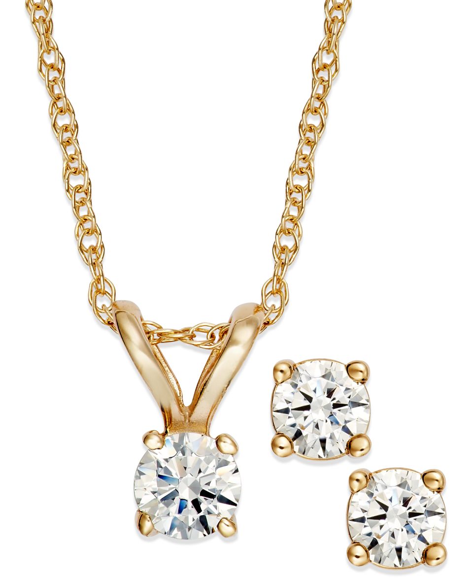 Diamond Necklace, 14k Gold Diamond Heart Pendant (1/10 ct. t.w.)   Necklaces   Jewelry & Watches