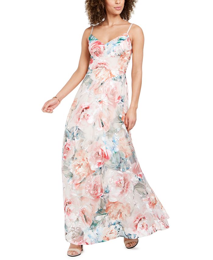 Eliza J Sleeveless Floral Gown & Reviews - Dresses - Women - Macy's