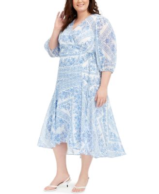 macys plus size wrap dress