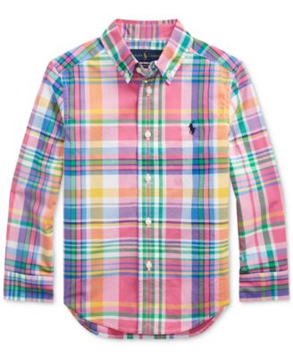 plaid cotton poplin shirt