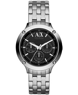 A|X Armani Exchange Watch, Women's Chronograph Stainless Steel Bracelet ...