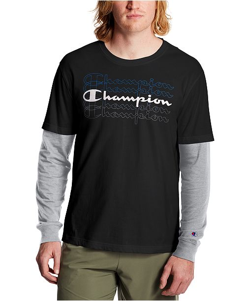 Champion Men S Layered Look Long Sleeve T Shirt Reviews T Shirts Men Macy S Also set sale alerts and shop exclusive offers only on shopstyle. layered look long sleeve t shirt