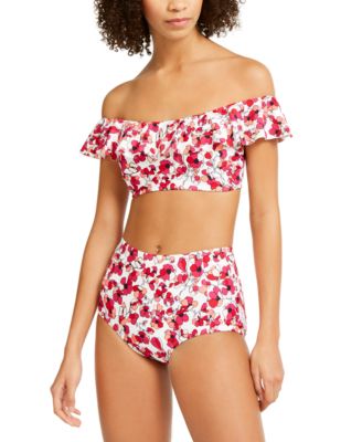 flounce bikini top with high waisted bottoms