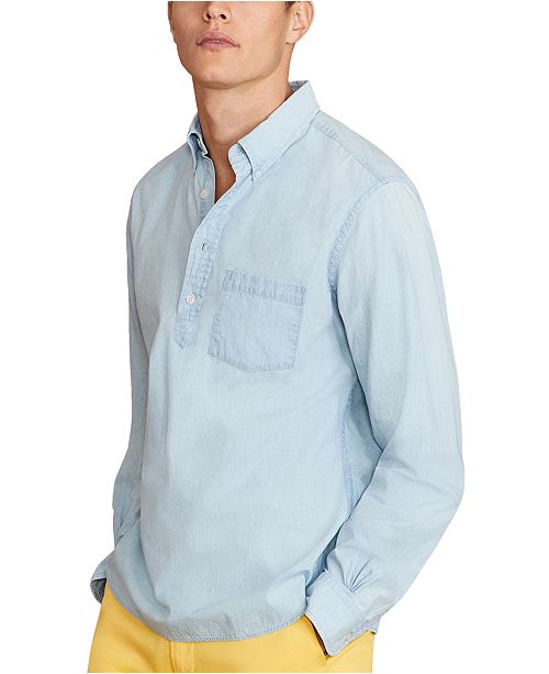 Brooks Brothers Men S Cotton Chambray Popover Shirt Created For Macy S Reviews Casual Button Down Shirts Men Macy S