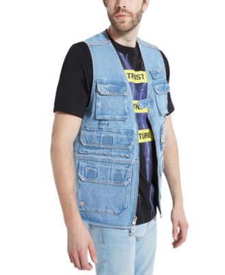 GUESS Men's Denim Utility Vest 