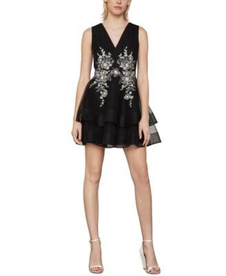 bcbgmaxazria embroidered tulle dress