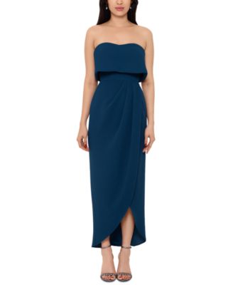 xscape strapless popover evening gown