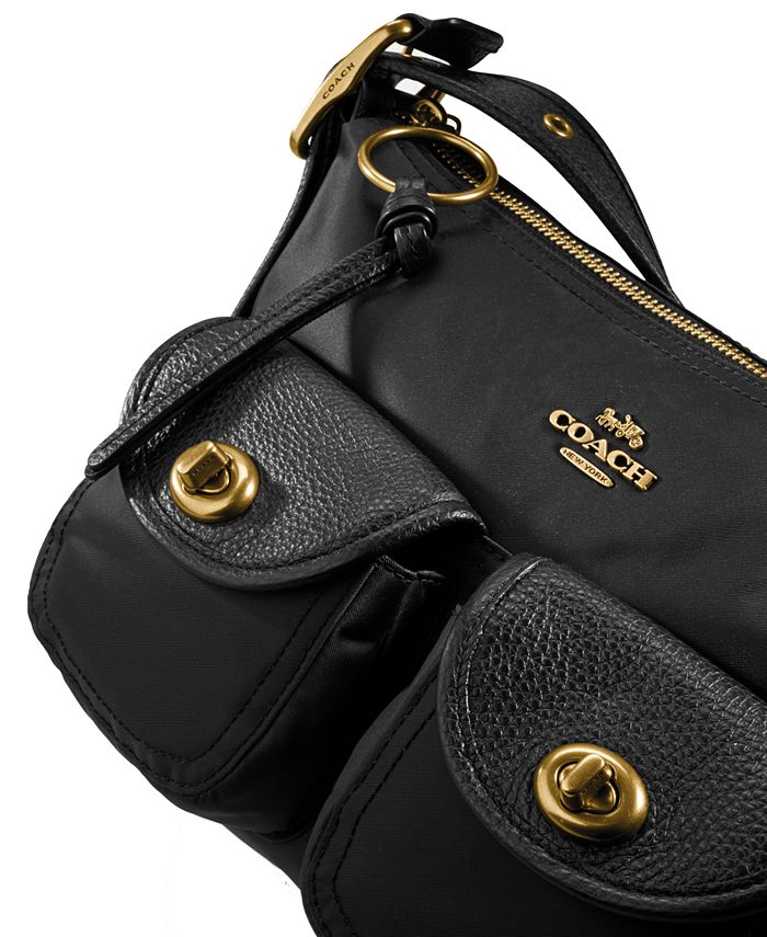 COACH Nylon Vintage Rose Print Interior Cargo Shoulder Bag & Reviews