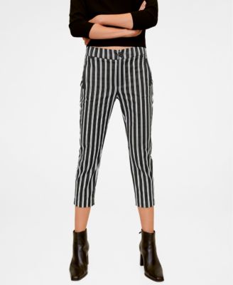striped slim fit trousers