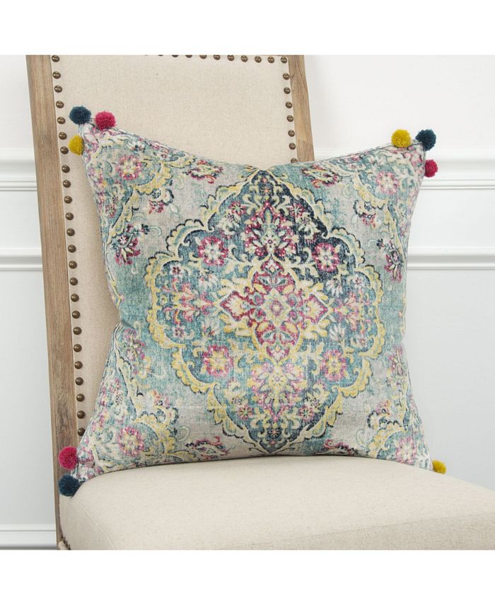 Rizzy Home Medallion Decorative Pillow Cover, 20" x 20