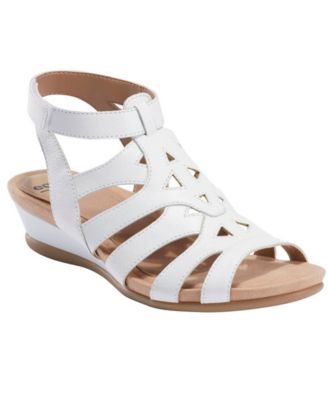 low wedge white sandals