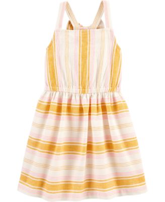 orange and yellow striped dress