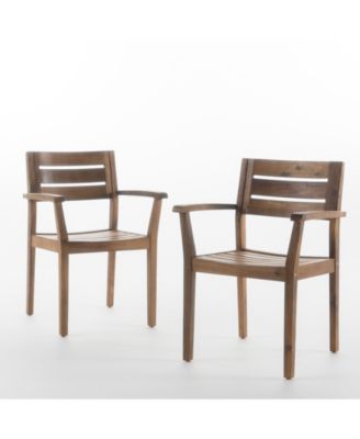 Уличные обеденные стулья Noble House Stamford, набор из 2 коричневых стульев