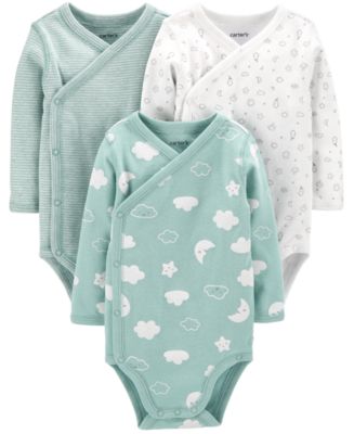 Baby 3-Pk. Printed Side-Snap Cotton Bodysuits