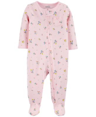 newborn footed pajamas girl