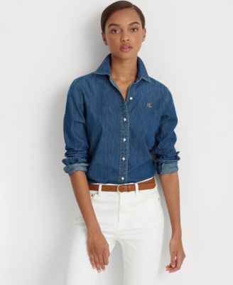 macys womens denim shirt