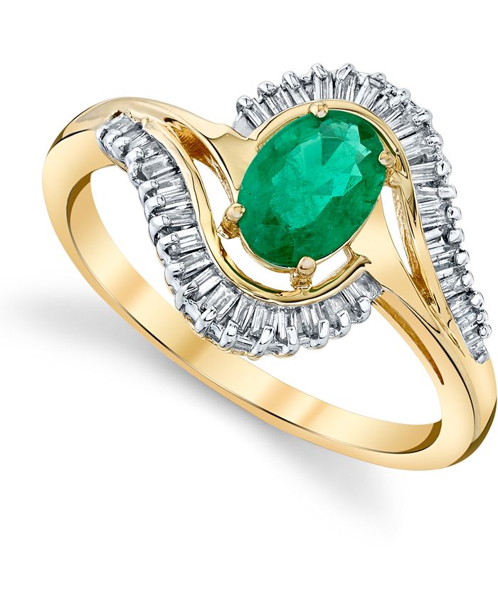 Macy's Emerald (3/4 ct. t.w.) & Diamond (1/3 ct. t.w.) Swirl Statement
