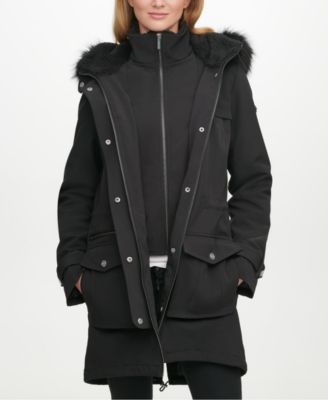 dkny hooded raincoat