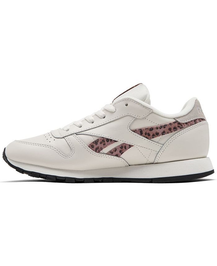 Reebok Women's Classic Leather Leopard Casual Sneakers from Finish Line ...