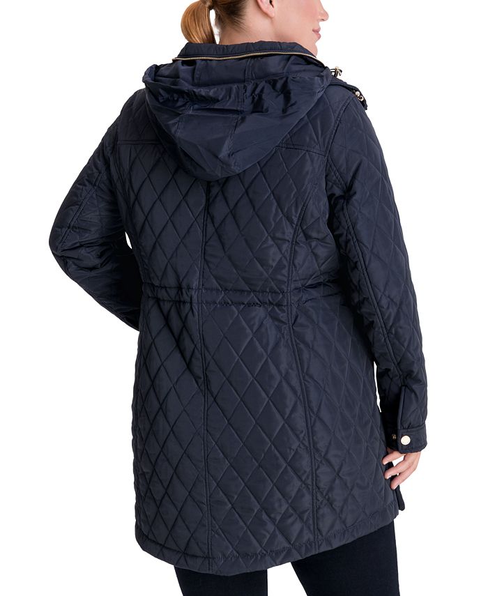 hooded quilted anorak coat