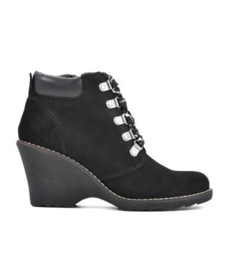 black wedges with laces