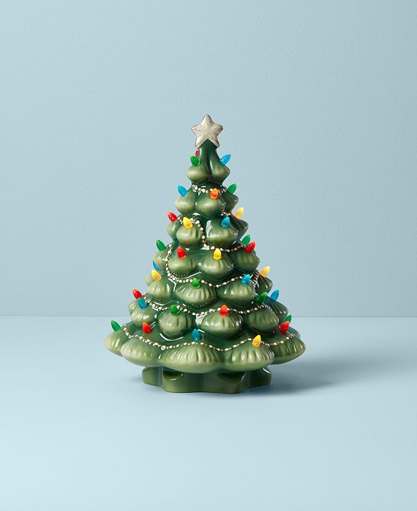 lenox 867360 treasured traditions ivory lighted tree figurine