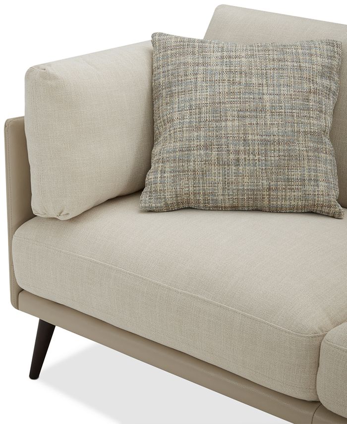 Furniture Marleese 2Pc. Fabric and Leather Sofa with Chaise, Created