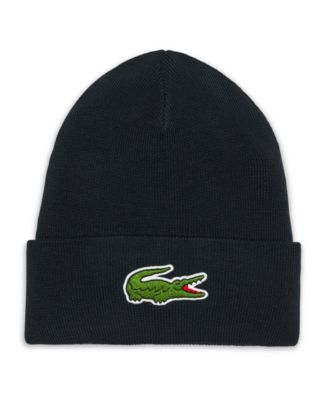 lacoste knitted logo beanie