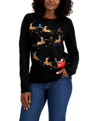 sequin reindeer sweater