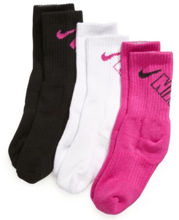 Nike Kids Socks, Little Girls 3-Pack Crew Socks - Kids - Macy's
