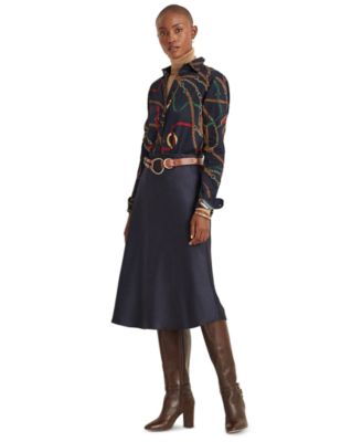 mid length satin skirts macys