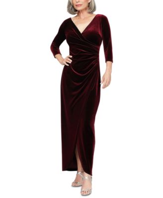 velvet surplice dress