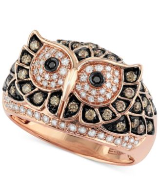 gold owl ring
