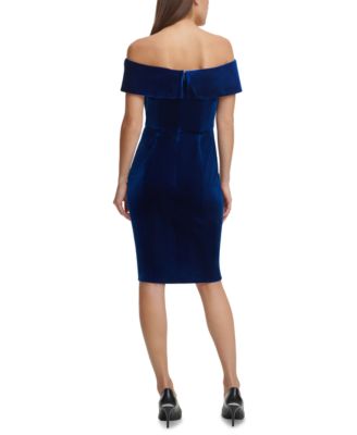 calvin klein off shoulder sheath dress