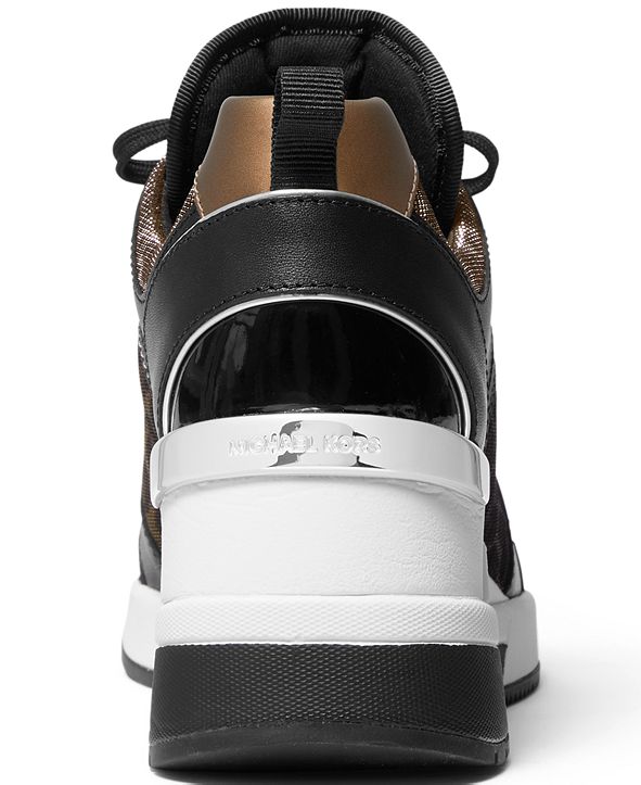 michael kors georgie logo and leather trainer